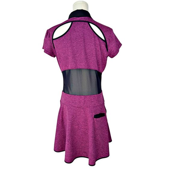 Olaya Sport Athletic Reflect Dress Mesh Panel Zip Collar XXL Tennis Golf Magenta - Picture 5 of 10